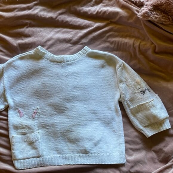 Kielo Dyson hand knit unique bunny sweater, worn once 80s/90s. L, cotton - Picture 6 of 6